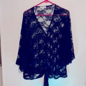 Full Circle Trends 3X see-true black blouse